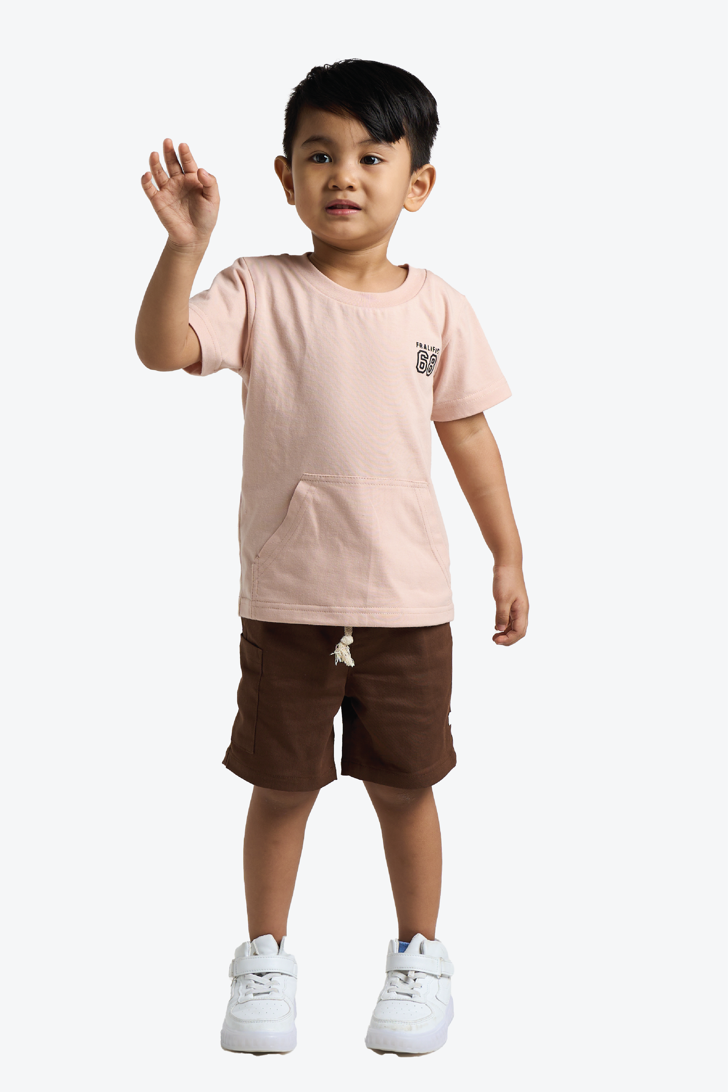 Brown Pocket T-shirt For Toddler Boys