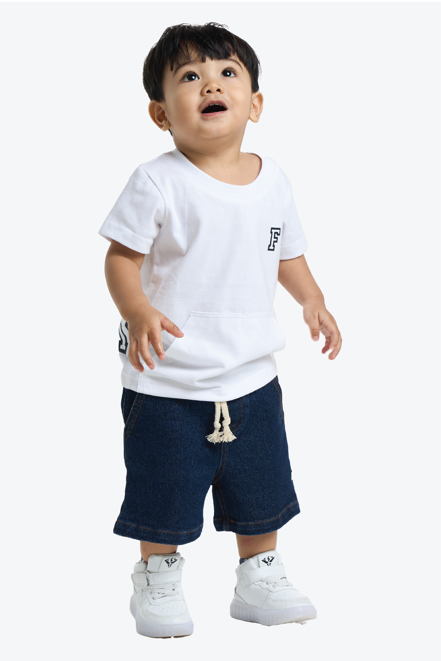 White Pocket T-shirt for Toddler Boys