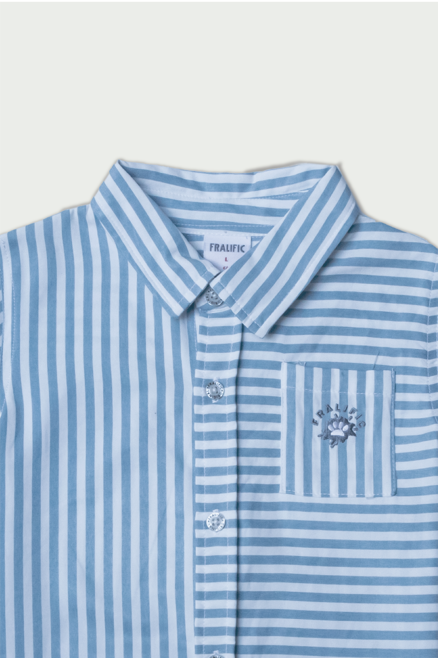 Toddler Boys Blue Striped Polo with Fralific Merch Icon