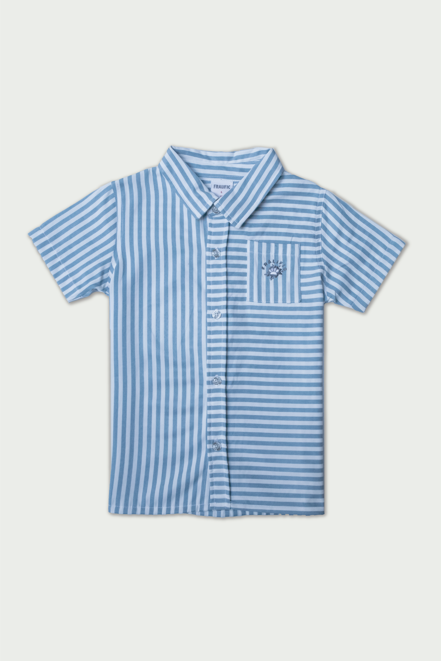 Toddler Boys Blue Striped Polo with Fralific Merch Icon