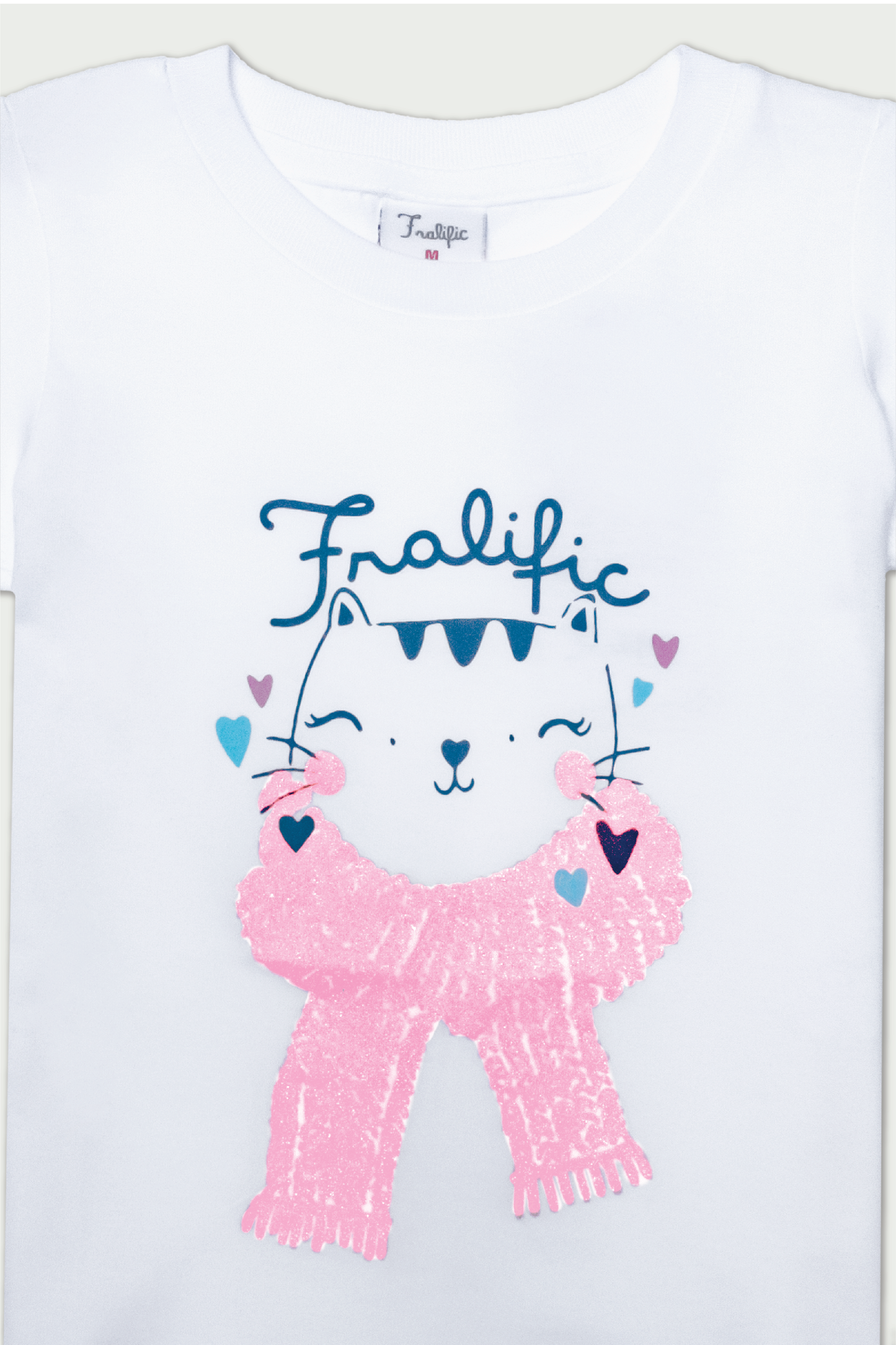 T shirt for Toddler Girls , with Cat Print and Fralific Merch Icon