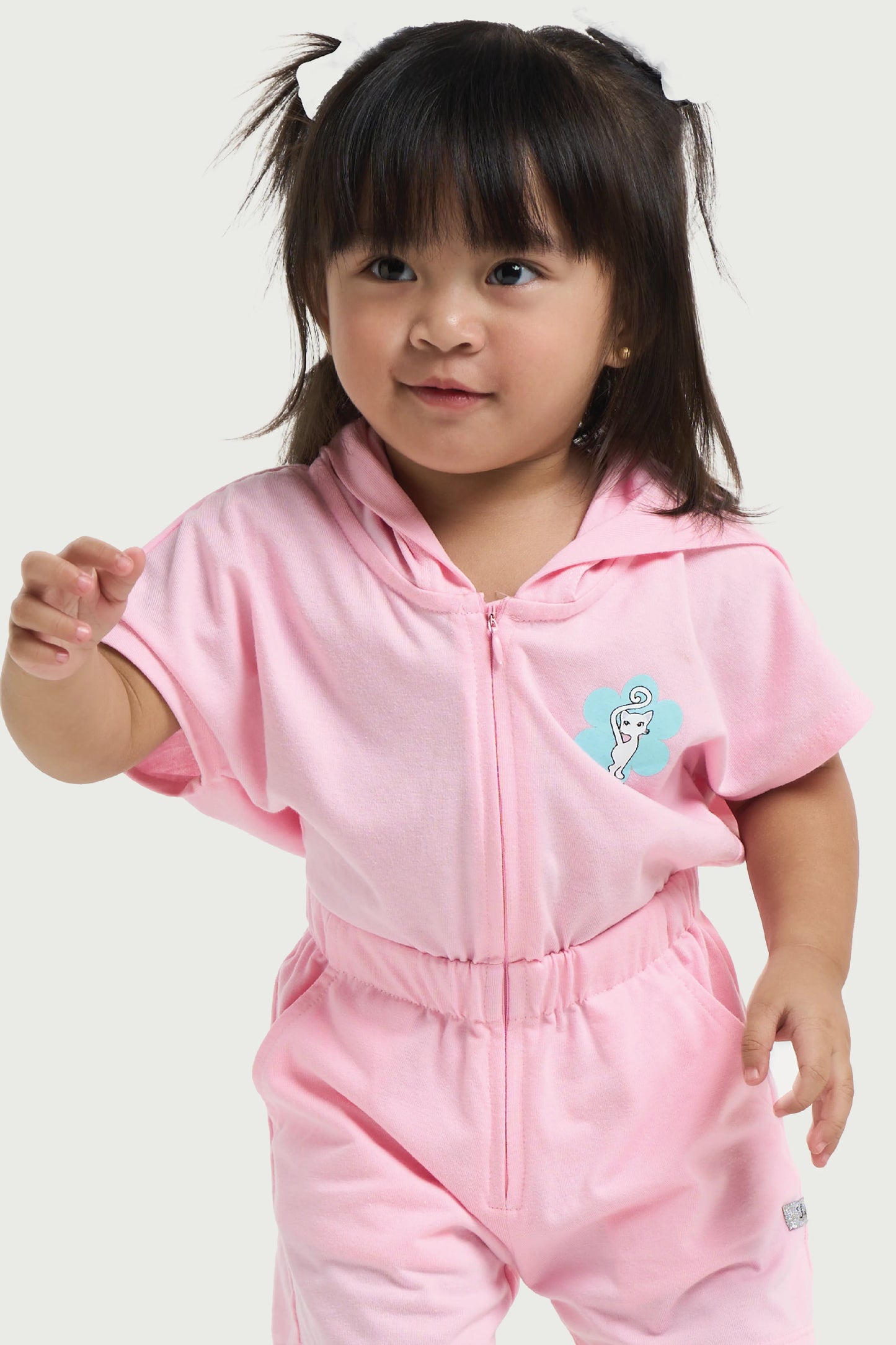 Pink Hoodie Romper for Toddlers