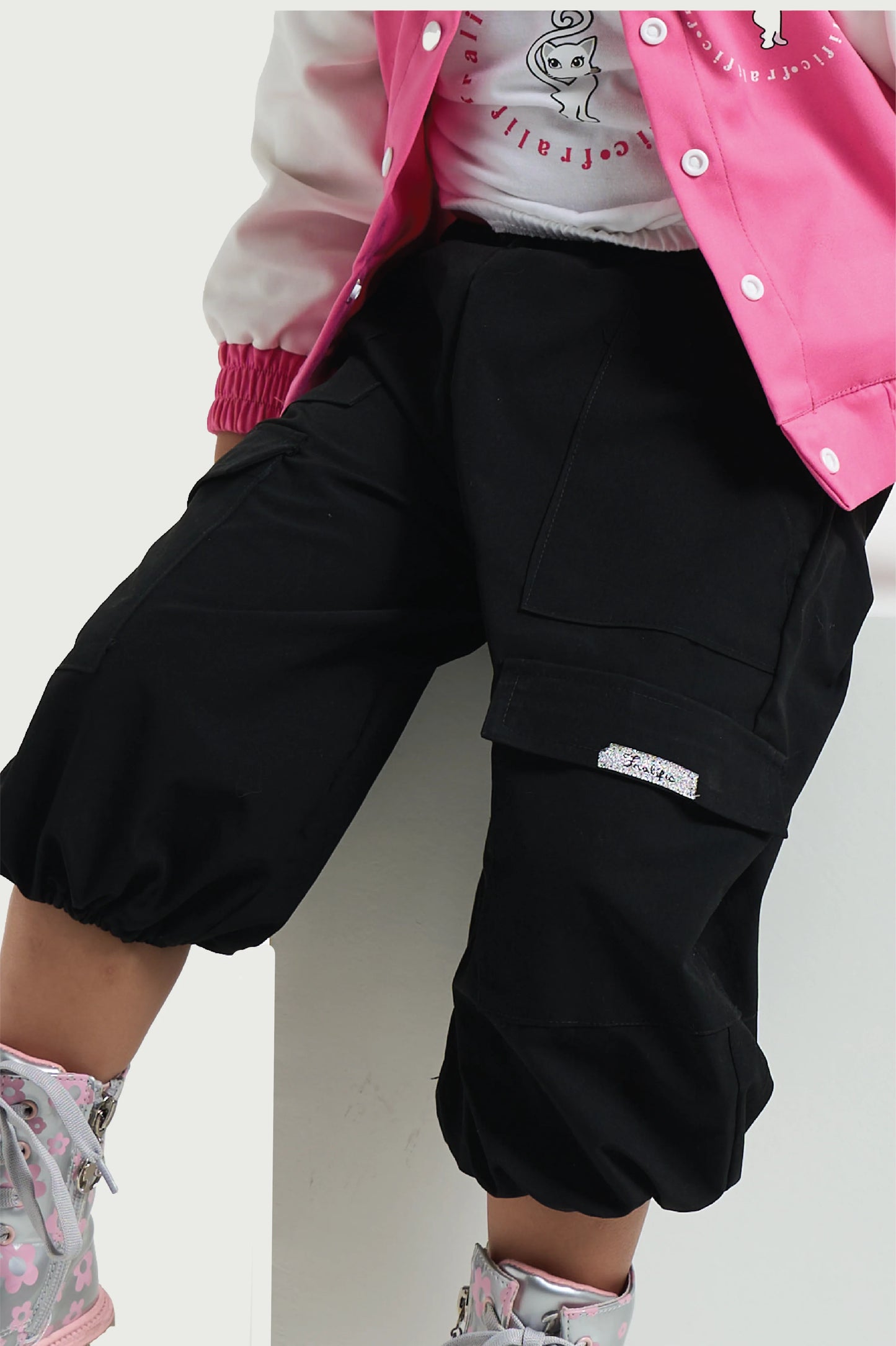 Black Cargo Jogger Pants for Toddlers