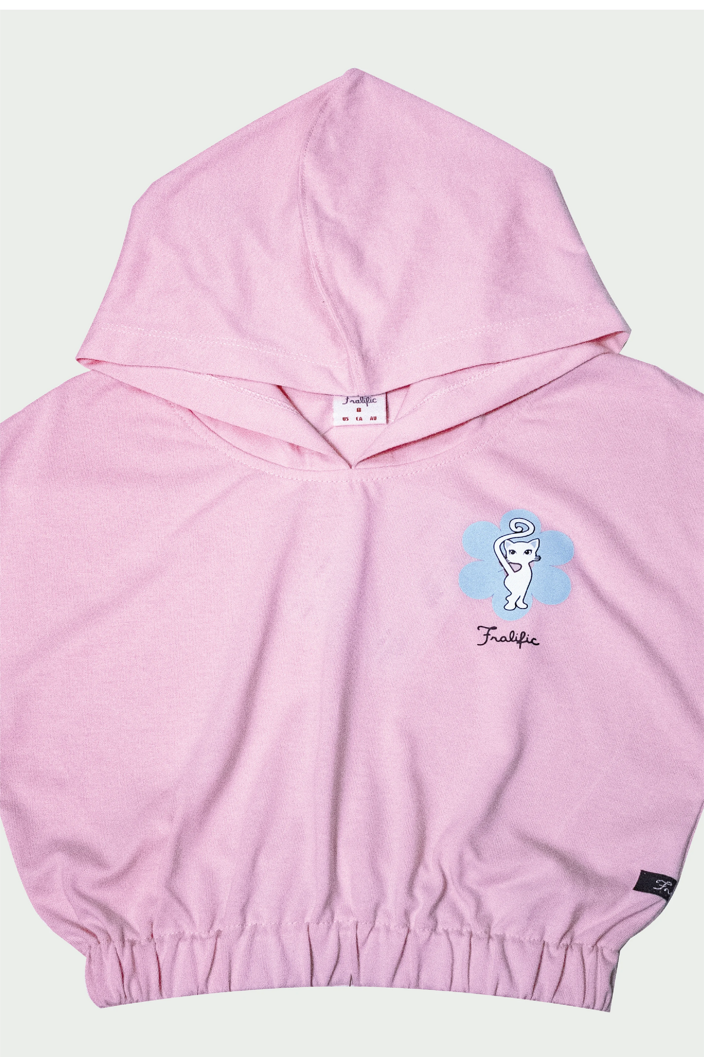 Kids Wear Pink Hooded Crop Top for Girls