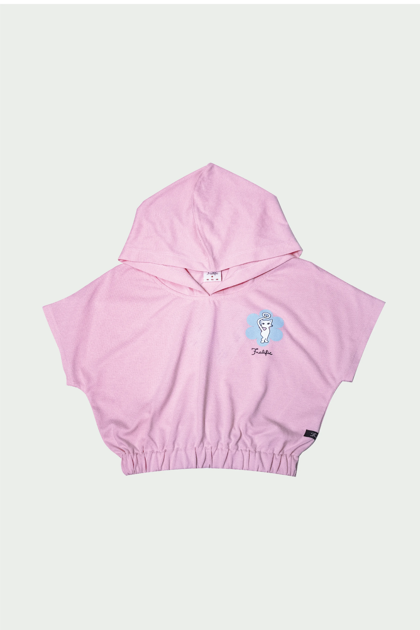 Kids Wear Pink Hooded Crop Top for Girls