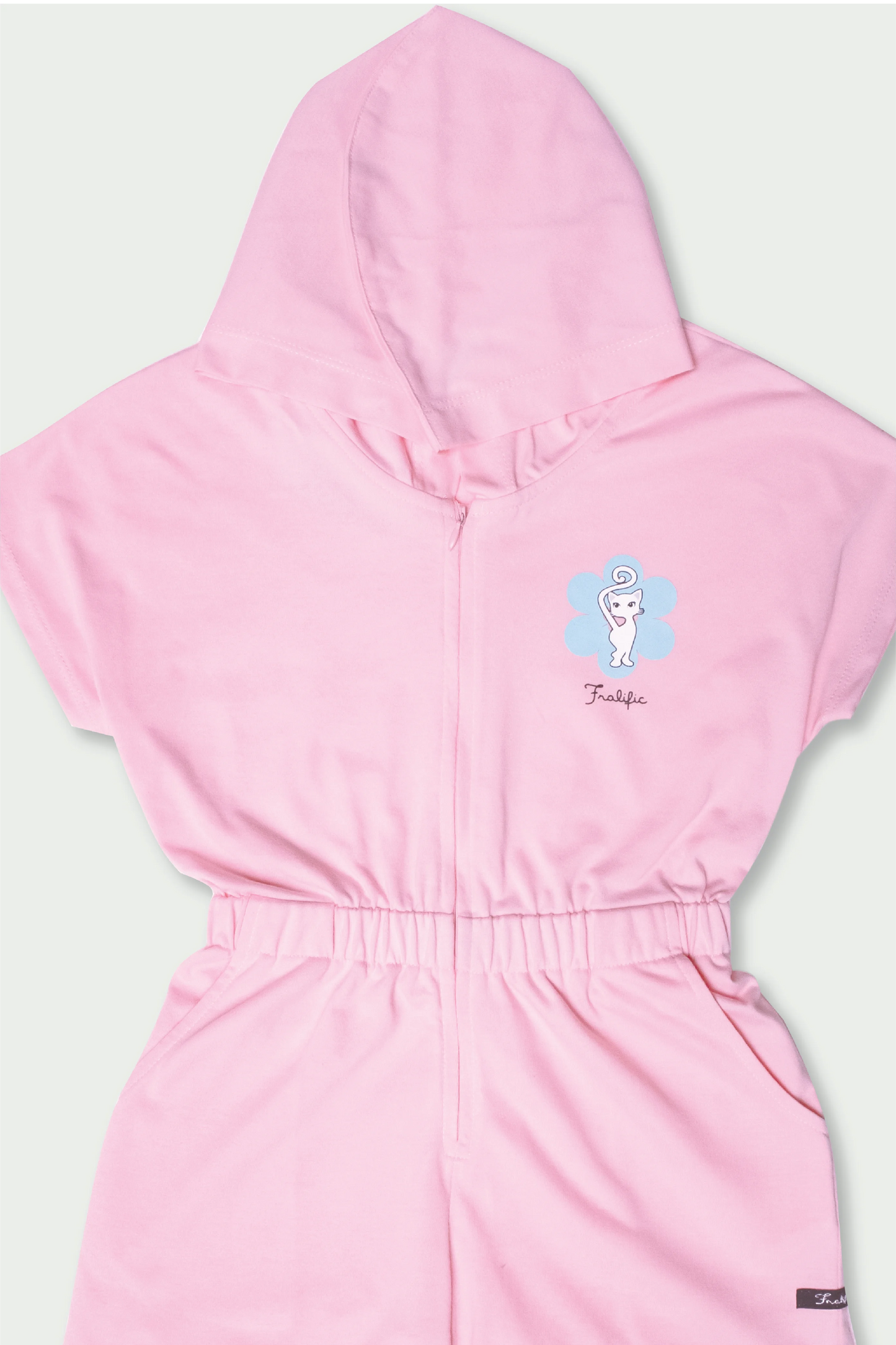 Kids Wear Pink Hooded Romper for Girls