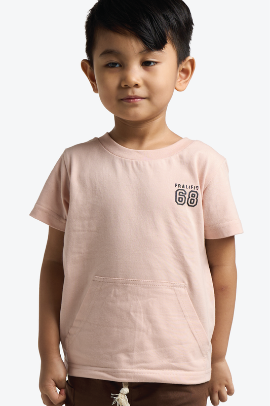 Brown Pocket T-shirt For Toddler Boys