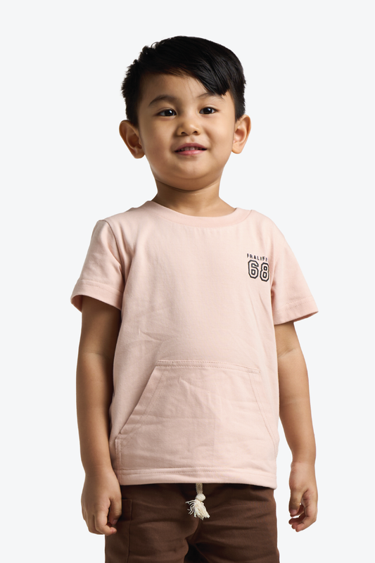 Brown Pocket T-shirt For Toddler Boys