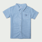 Toddler Boys Blue Striped Polo with Fralific Merch Icon