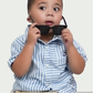 Toddler Boys Blue Striped Polo with Fralific Merch Icon