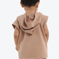 Brown Sleeveless Hoodie for Toddler Boys