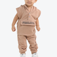 Brown Sleeveless Hoodie for Toddler Boys
