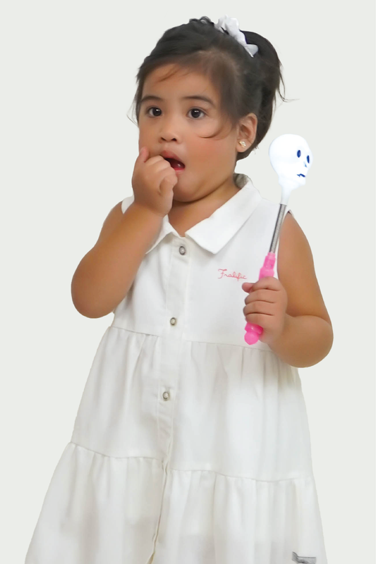 White Sleeveless Dress for Toddler Girls