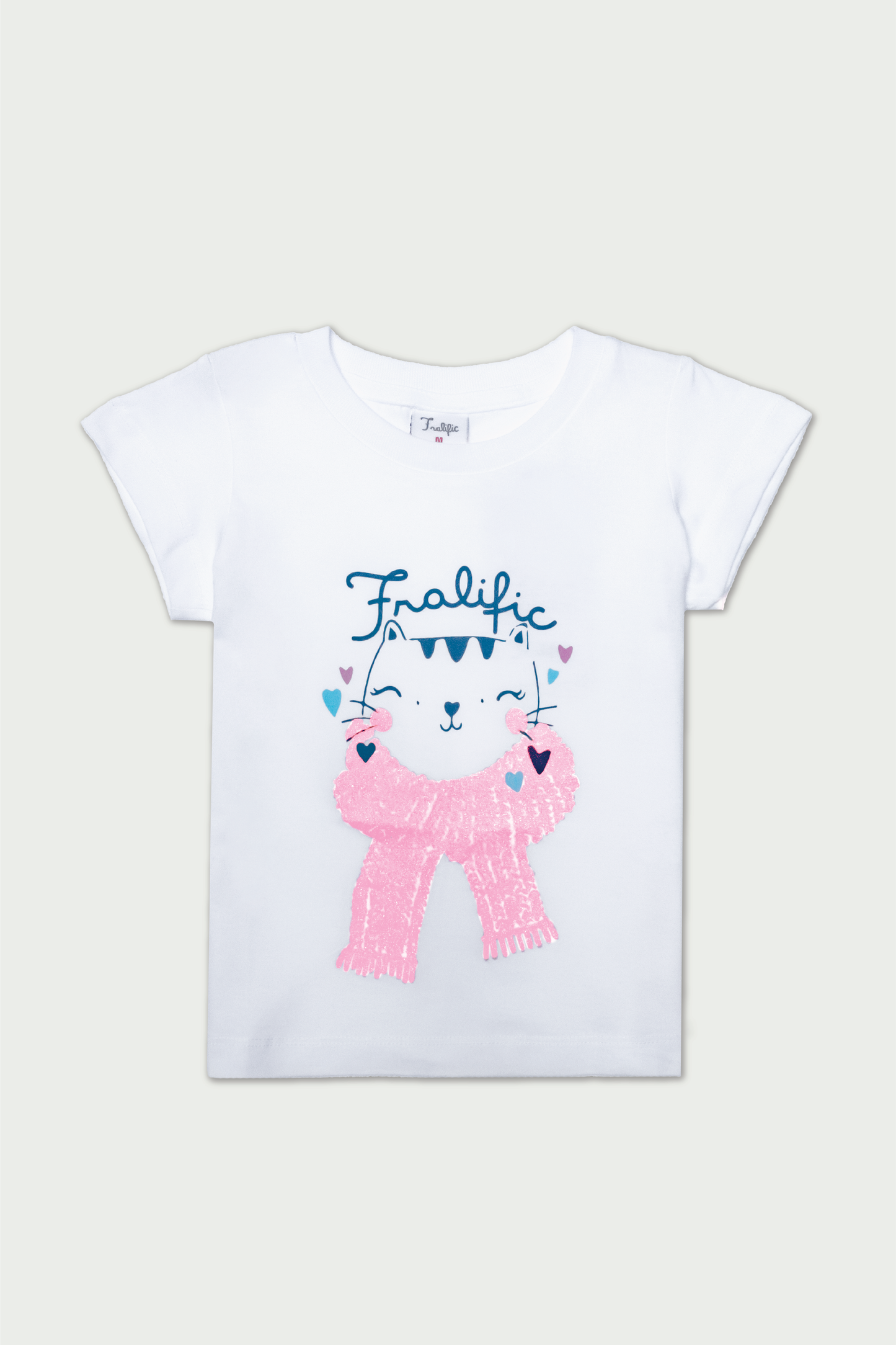 T shirt for Toddler Girls , with Cat Print and Fralific Merch Icon