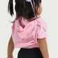 Pink Cropped Hoodie - Minimal Print for Toddler Girl