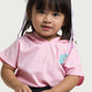 Pink Cropped Hoodie - Minimal Print for Toddler Girl