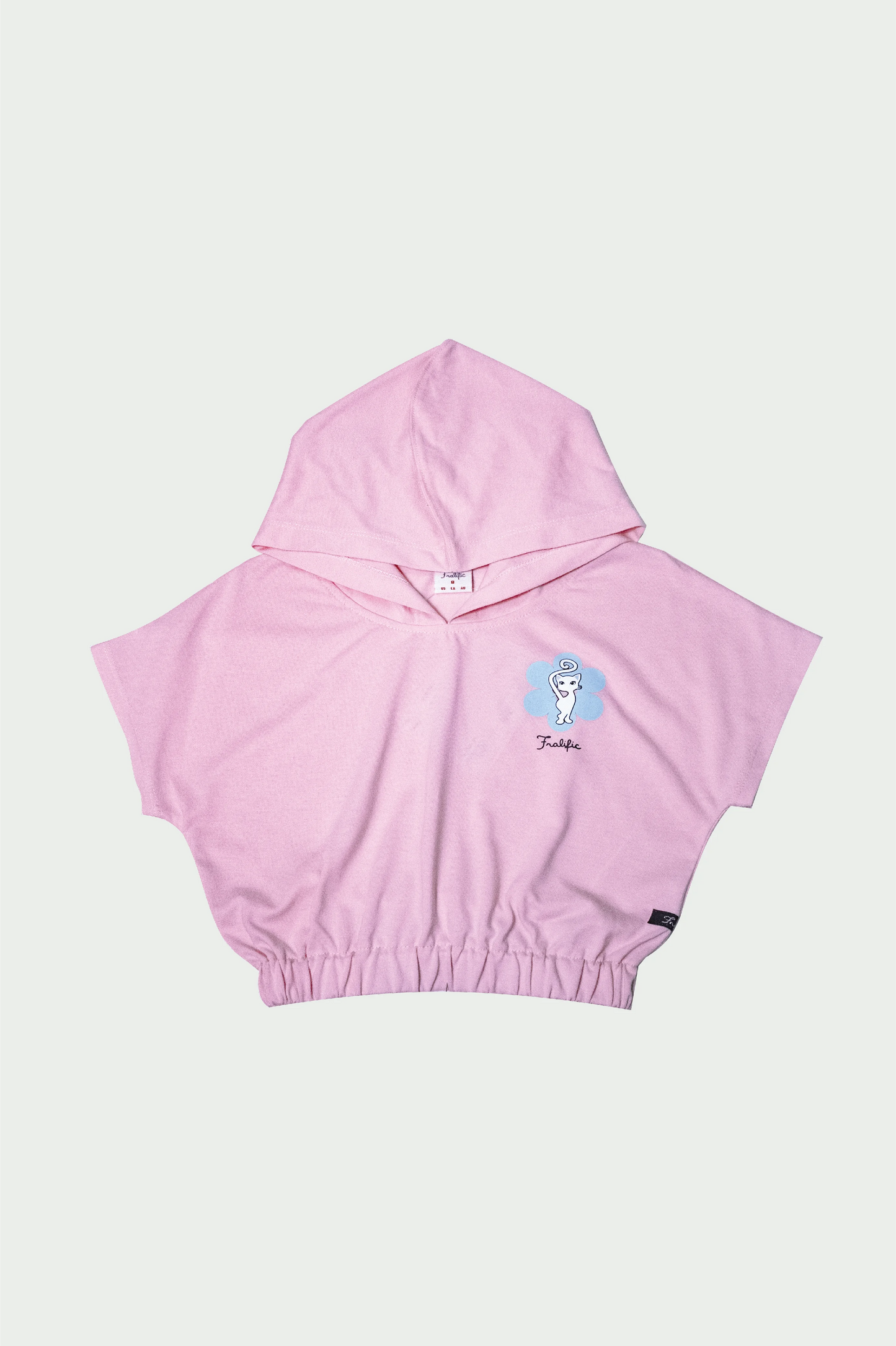 Pink Cropped Hoodie - Minimal Print for Toddler Girl