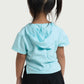 Teal Cropped Hoodie - Minimal Print for Toddler Girl