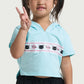 Teal Cropped Hoodie - Minimal Print for Toddler Girl