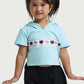 Teal Cropped Hoodie - Minimal Print for Toddler Girl