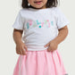 T-Shirt Graphic Tee & Pink Pleated Skirt Set for Toddler Girl
