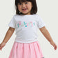 T-Shirt Graphic Tee & Pink Pleated Skirt Set for Toddler Girl