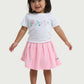 T-Shirt Graphic Tee & Pink Pleated Skirt Set for Toddler Girl