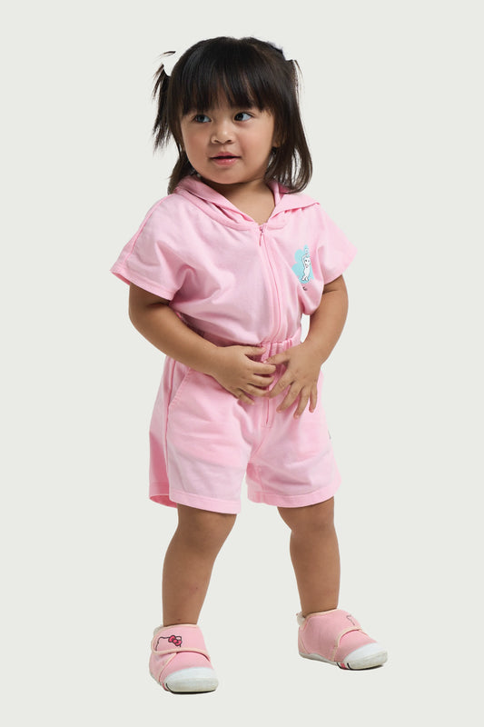 Pink Hoodie Romper for Toddlers
