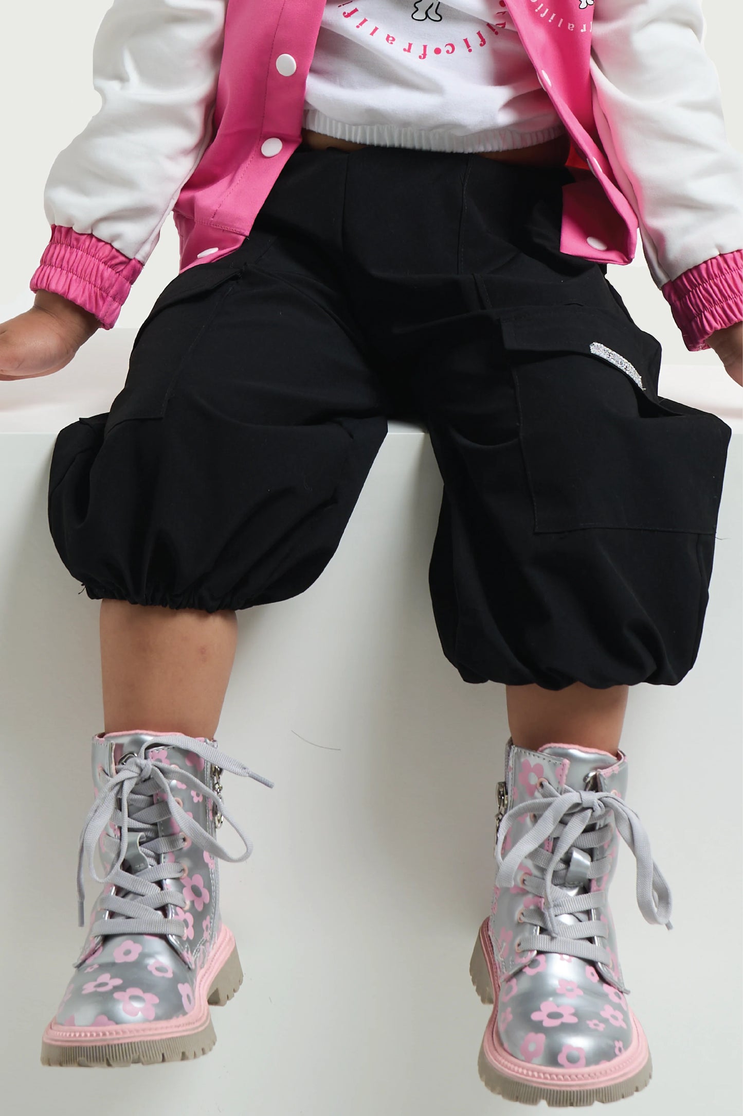 Black Cargo Jogger Pants for Toddlers