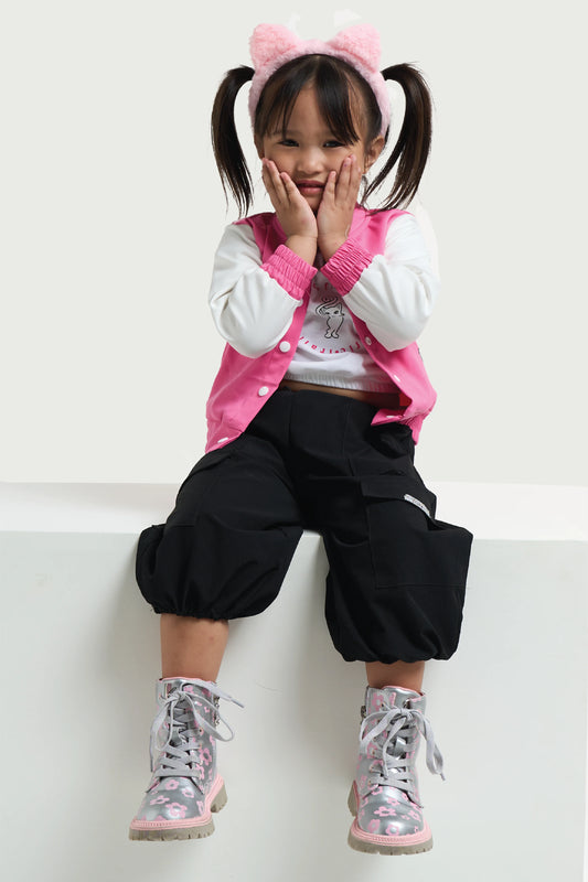 Black Cargo Jogger Pants for Toddlers
