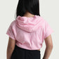 Kids Wear Pink Hooded Crop Top for Girls