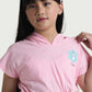 Kids Wear Pink Hooded Crop Top for Girls