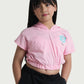 Kids Wear Pink Hooded Crop Top for Girls