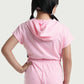 Kids Wear Pink Hooded Romper for Girls