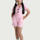 Kids Wear Pink Hooded Romper for Girls